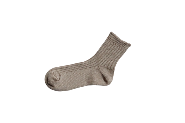 Ribbed linen socks beige