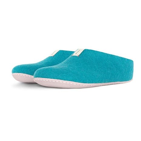 Baabuk wollen pantoffel turquoise