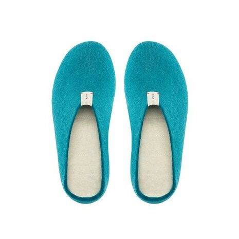 Baabuk wollen pantoffel turquoise