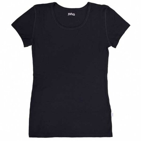 Marie, wollen t-shirt korte mouw, zwart