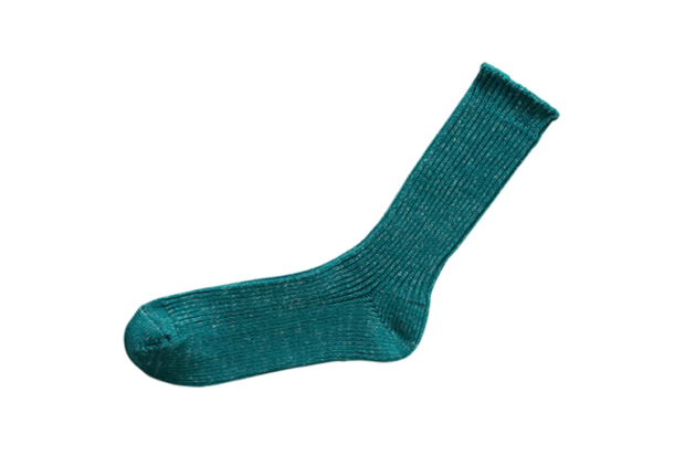 Hemp + cotton ribbed socks ocean blue