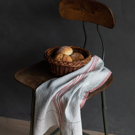 Atre red, linen kitchen towel