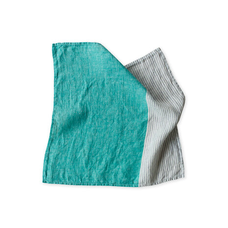 Cascata emerald, linen handkerchief