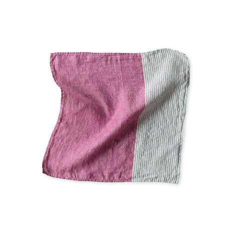 Cascata magenta, linen handkerchief