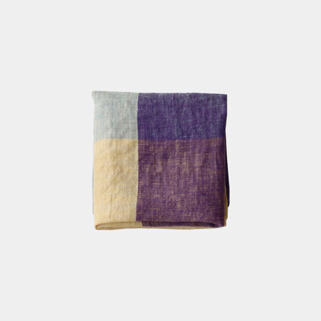 Echelle purple, linen handkerchief