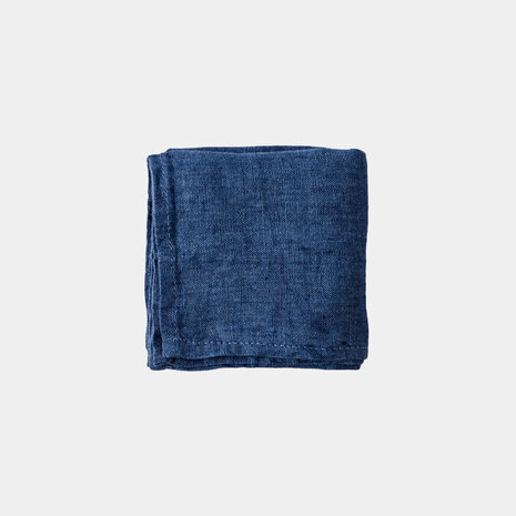 Sorbet pruisisch blauw, linnen zakdoek