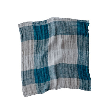 Coutume blue, linen handkerchief