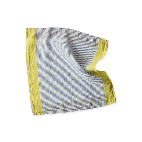 Delfi blauw/geel, linnen zakdoek