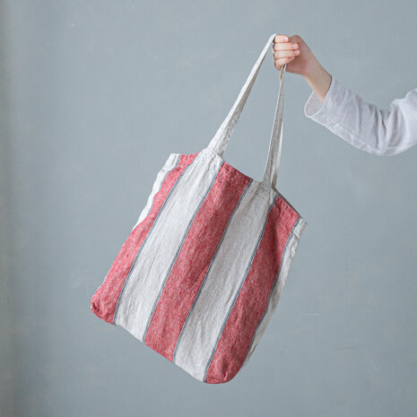 linnen tas rood naturel