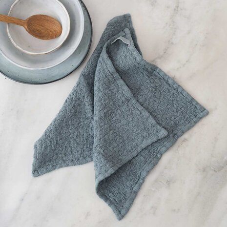 Blue Fog, set of 2 linen dishcloths