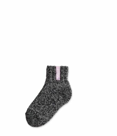 Warme sokken, anti-slip, enkelhoog, donkergrijs, mauve mist, maat 37-41