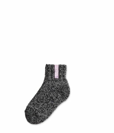 Warm socks, anti-slip, ankle height, dark grey, mauve mist, size 37-41