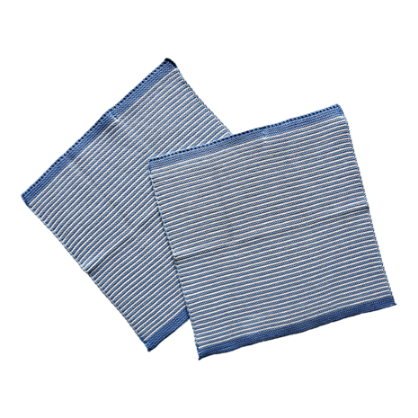 Blauw gestreept, set van 2 vaatdoekjes