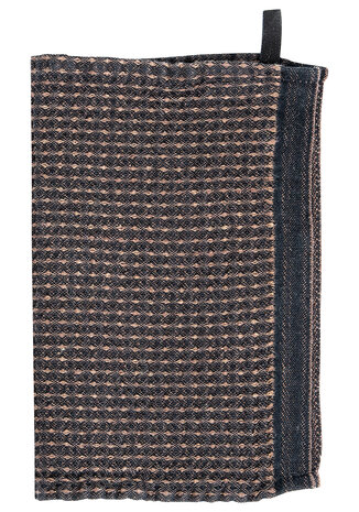 Maija zwart-bruin linnen-tencel vaatdoekje