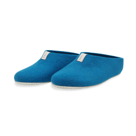 wollen pantoffel blauw