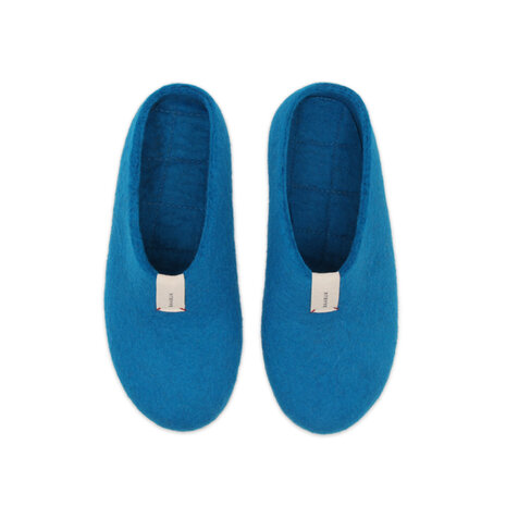 Mel Azur Blue, wollen pantoffel