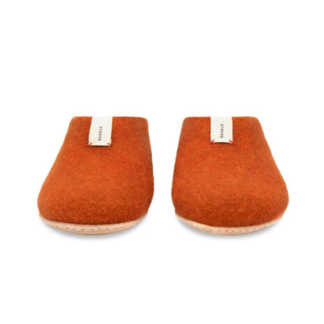 vilten pantoffels roest oranje