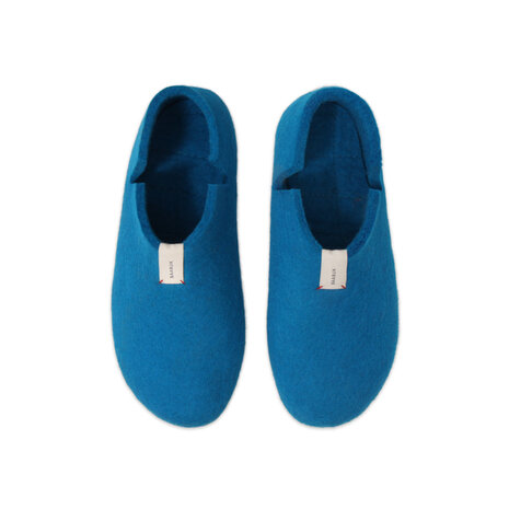 Lisa Azur Blue, wollen pantoffel 