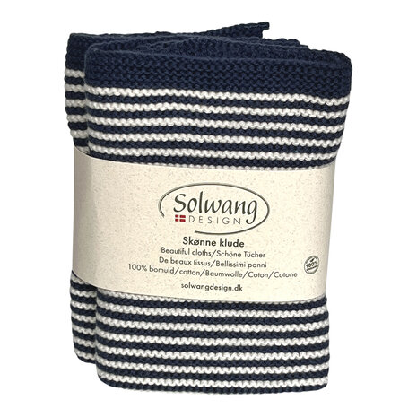 Marine blauw gestreept, set van 2 vaatdoekjes