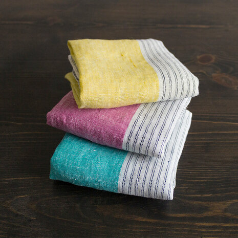 Cascata citroengeel, linnen zakdoek