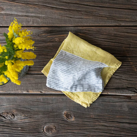 Cascata citroengeel, linnen zakdoek