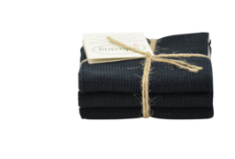 Black, set of 3 dishcloths