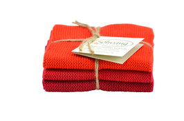 Rood combi, set van 3 vaatdoekjes