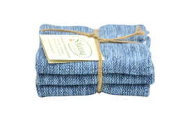 Denim-blue mix, set van 3 vaatdoekjes
