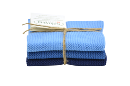 Blue combi, set of 3 dishcloths