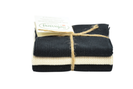 Black-nature-black, set of 3 dishcloths