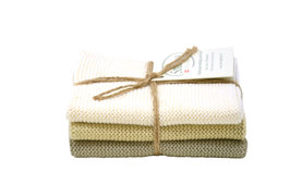 Light khaki combi, set of 3 dishcloths