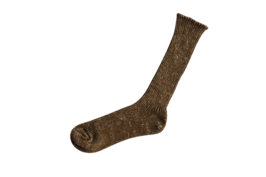 Geribde sokken van hennep en katoen khaki moss