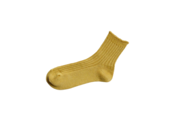 Linnen geribde sokken geel