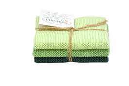 Donker pastelgroen combi, set van 3 vaatdoekjes
