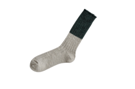 Geribde sokken van wol en katoen jungle green