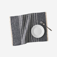 Jumelles donkerblauw-naturel, linnen placemat