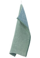 Duo espengroen-petrol, linnen theedoek