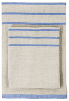 Usva linen bath towel, natural -rainy blue 