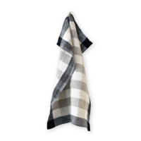 Carreaux zwart/naturel, linnen theedoek