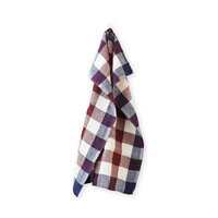 Carreaux blauw/bruin, linnen theedoek