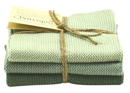 Sea green, set of 3 dishcloths
