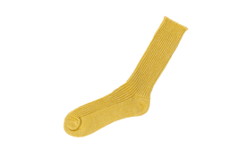 Geribde sokken van hennep en katoen vintage yellow