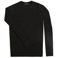 Kenn, wol/zijde t-shirt lange mouw, zwart