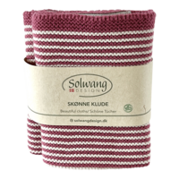 Light bordeaux stripes, set of 2 dishcloths