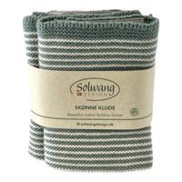 Arctic green stripes, set of 2 dishcloths