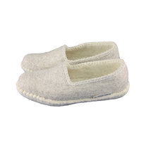 Felted wool slippers natural grey